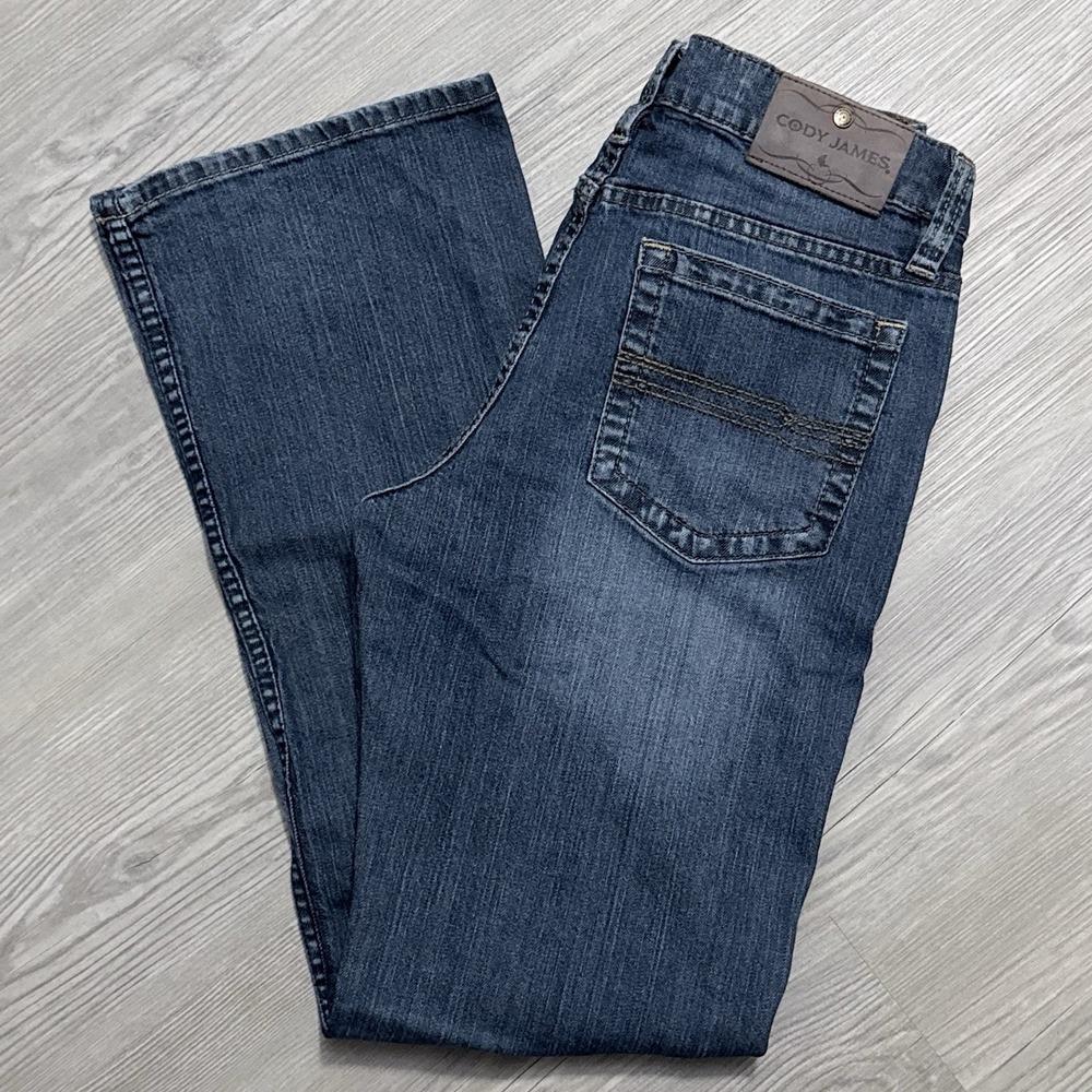 Cody James Bootcut Jeans Men's 30x34 Blue Stretch Whiskering Faded Western Denim